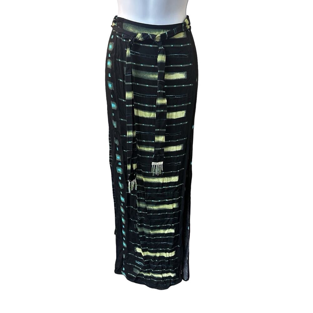 Given A Rose Gantos Sheer Wrap Maxi Skirt Women 14 Rayon Boho Tie Waist